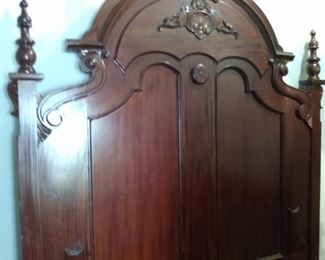 #51  MAHOGANY WOOD HEADBOARD & FOOTBOARD  , Sideboards & slats included $1000.00