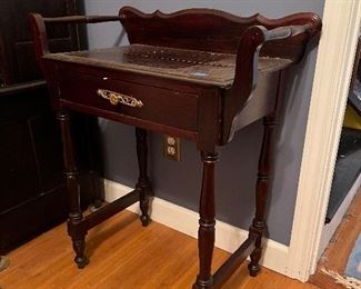 #7 WOOD WASHSTAND w/ Decorative Gallery &  side Towel Bars, Small Drawer, Spindle Legs $175.00