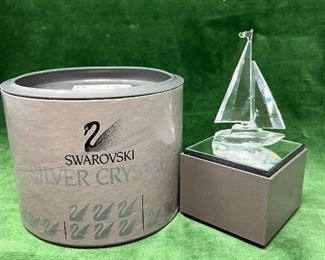 Swarovski Crystal Sailboat In original Box with Stand