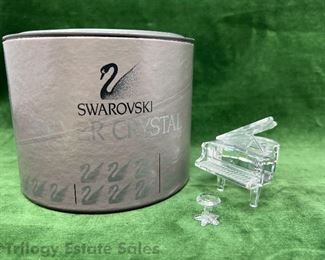 Swarovski Crystal Grand Piano and Stool with Original Box
