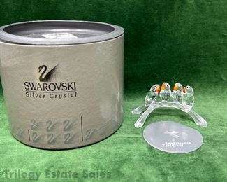 Swarovski Crystal Four Lovebirds on A Branch with original box