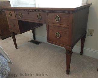 English Mahogany Writing Desk With Crofts Assinder Hardware