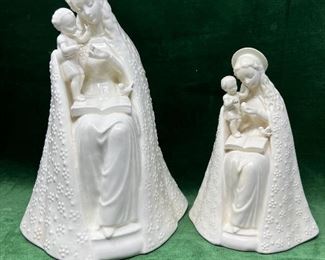 Two Hummel Porcelain Madonna & Child 