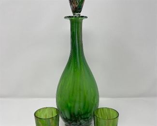 Venetian Decanter and Shot Glasses