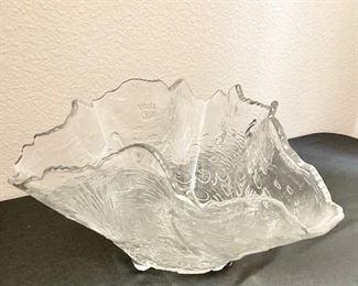Vintage Glass Peacock Glass Bowl.