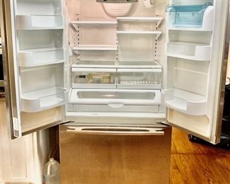 Jenn Air Stainless Finish French Door Refrigerator/Bottom Freezer Drawer. H 69 1/2" x W 35 1/2" x D 26 1/2". CLEAN READY TO GO!