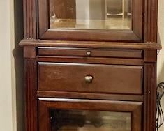 Thomasville Providence Collection Wine Curio Cabinet. 18 Bottle Capacity. Lighted w/ Glass Doors. H 73" x W 26" x D 21".