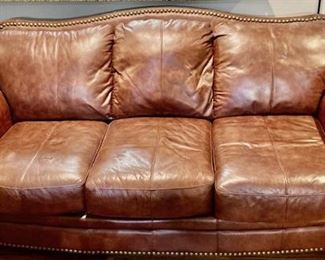 Large Deep 7ft Leather Sofa. Great Condition.