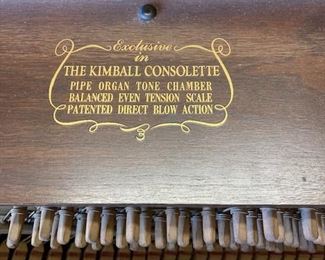Vintage 1950's Kimball Consolette Piano.