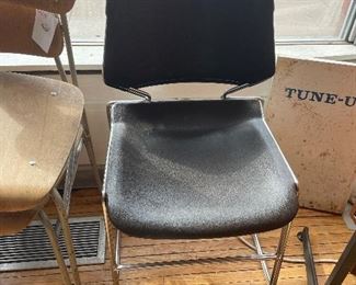 Black stacking chairs (4 available)