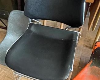 Black stacking chairs (4 available)