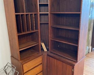 Vintage Teak corner bookcase