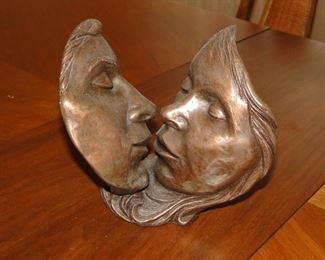 Bronze Wrapped kissing Sculpture