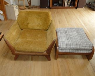 Adrian Pearsall Side Chair and Ottoman