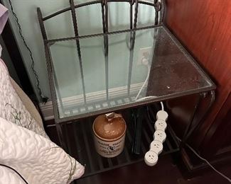 Bedside table (1 of 3 items included in wrought iron bedroom furniture set from Pier 1)