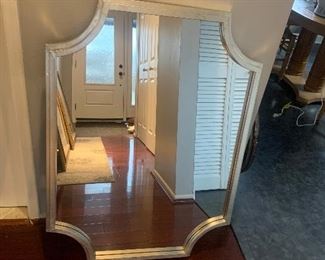 Beautiful silver framed mirror could go either direction very heavy well-made pretty large $175 New just took it out of the box price and it was $275
