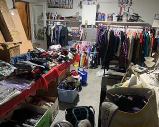 Lots  clothes for men’s and women’s and children, dogs as well