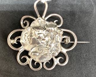 Art Nouveau Sterling Pin 
Vintage Jewelry 