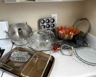 Baking Essentials Glass Baking Dishes, Cake Plate, Cooking Racks, Etc