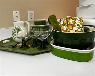 Green CorningWare Serving and Misc