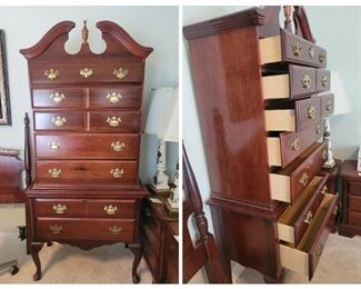 Highboy  dresser is moved in 2 pieces
36" wide x 19" deep and 75" tall