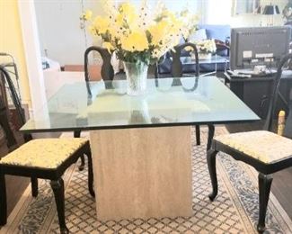 A close up of the dining room base