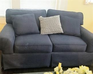 Apartment size love seat in dark blue