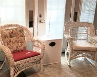 Wicker chair and rocker