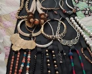 A small selection of costume jewelry 