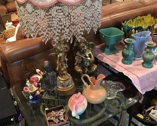 Second glass end table & lamp