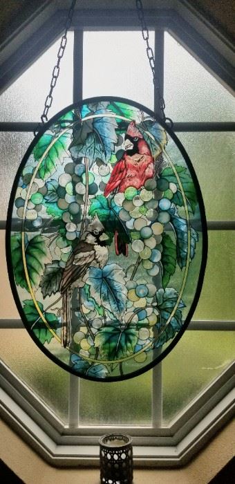 Vibrant glass painting,  no lead borders