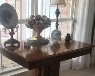 Library table , antique with decor