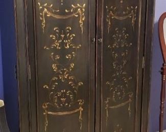 Fabulous lacquer and gilded armoire 