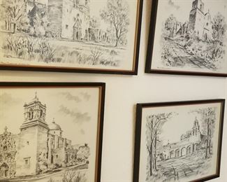 6 vintage San Antonio missions, sold as set