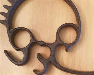 Skull Shape Cast Iron kitchen took for wood stove, rare