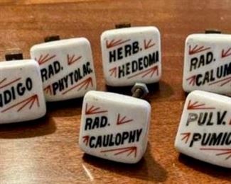 Antique pharmacy drawer handles