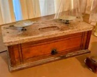 Antique pharmacy cabinet scale