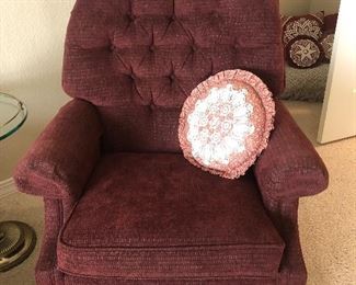 Matching upholstered swivel chairs in very good condition 