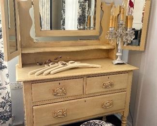 Cream-Glazed Dresser/Vanity...