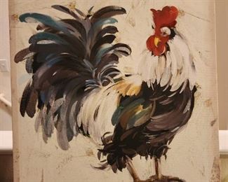 Rooster art print on canvas