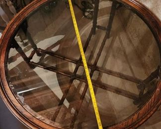 Faux bamboo glass inset table - Chinoiserie 