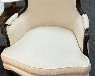 WHITE FRENCH BERGERE CHAIR