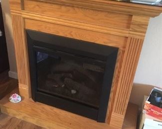 electric fireplace.  Nice.  About 48"  tall and about 36" wide -  I really did not measure it! 