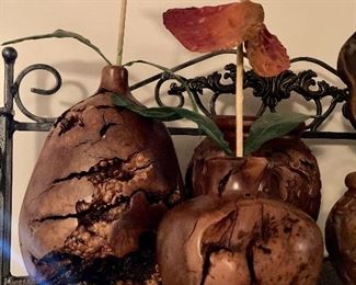 Natural burl wood vases