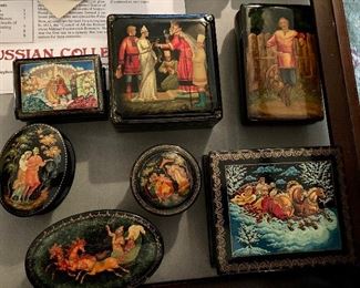 Russian lacquer boxes, signed by the artists