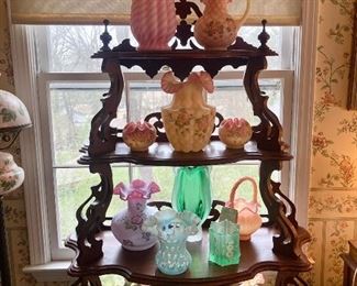 Fenton glass vases and other items