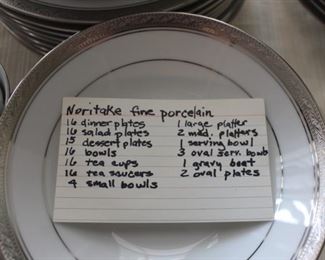 Noritake, Crestwood Platinum fine porcelain.  