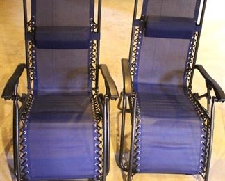 Zero gravity patio chairs.
