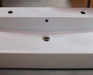 Cerastyle by Nameeks Pinto White Ceramic 40" wall mount or vessel (above the counter) bathroom sink. New, never used.