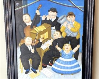 The musicians print on canvas.